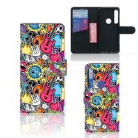 Motorola One Action Wallet Case met Pasjes Punk Rock