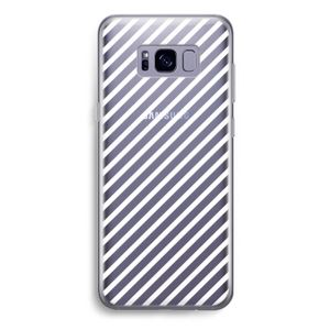 Strepen zwart-wit: Samsung Galaxy S8 Plus Transparant Hoesje
