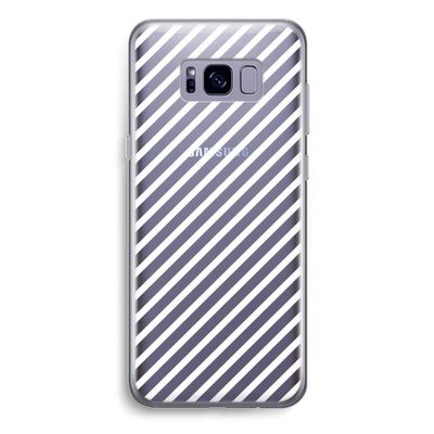 Strepen zwart-wit: Samsung Galaxy S8 Plus Transparant Hoesje