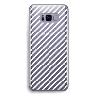 Strepen zwart-wit: Samsung Galaxy S8 Plus Transparant Hoesje