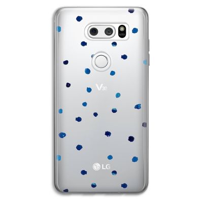 Blauwe stippen: LG V30 Transparant Hoesje