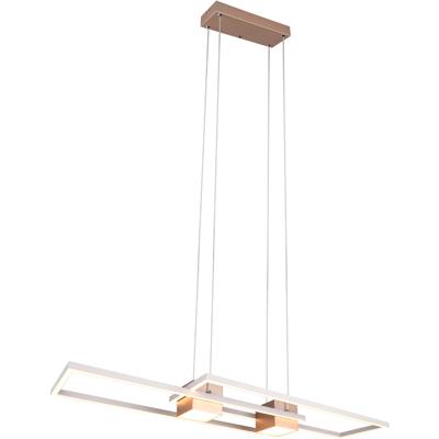 LED Hanglamp - Trion Zuru - 37W - Aanpasbare Kleur - Dimbaar - Rechthoek - Koffie - Aluminium