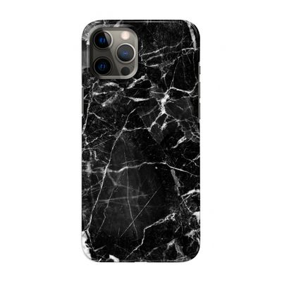 Zwart Marmer 2: Volledig geprint iPhone 12 Pro Max Hoesje