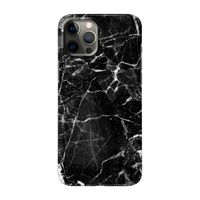 Zwart Marmer 2: Volledig geprint iPhone 12 Pro Max Hoesje