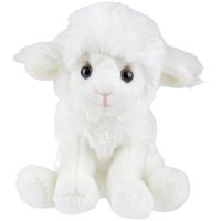 Pluche knuffel dieren zittende schaap/lammetje 15 cm   -