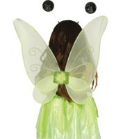 Vlinder verkleed set - vleugels en diadeem - groen - kinderen - carnaval verkleed accessoires - thumbnail