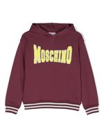 Moschino Kids hoodie en coton à logo Varsity - Violet - thumbnail