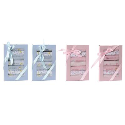 Slabbetjesset Home ESPRIT Blauw Roze Katoen 19 x 29 x 3 cm (4 Stuks)