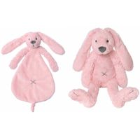 Happy Horse roze konijnen baby knuffeltje en knuffeldoekje Richie voor jongens/meisjes