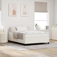 Boxspring bed Crème 140 x 200 cm Katoenen stof