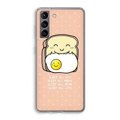 Sleep All Day: Samsung Galaxy S21 Transparant Hoesje
