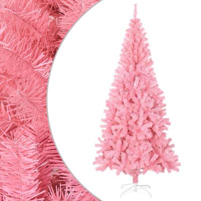 VidaXL Kunstkerstboom met standaard 210 cm pvc roze