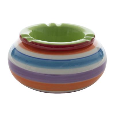 Stormasbak - rond - terras asbak - groen - keramiek - 14 x 7 cm