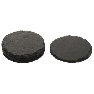 Glazenonderzetters de luxe - 8x stuks - leisteen - rond - 10 cm