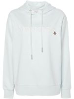 Moncler hoodie en coton à logo brodé - Bleu - thumbnail