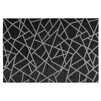 Rechthoekige placemat grafische print zwart texaline 45 x 30 cm   -