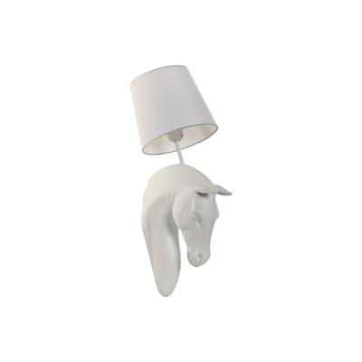 Muurlamp Home ESPRIT Wit Modern Paard Verouderde afwerking 220 V 18 x 21,5 x 50,5 cm (2 Stuks)