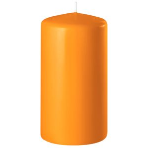 1x Kaarsen oranje 6 x 12 cm 45 branduren sfeerkaarsen   -