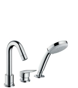 Hansgrohe Logis 3-gats badrandkraan chroom