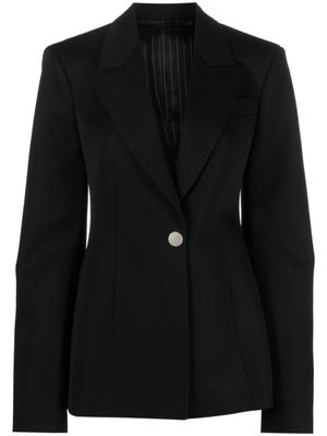 The Attico blazer en laine vierge à simple boutonnage - Noir