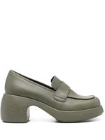 Camper mocassins Thelma 75 mm en cuir - Vert - thumbnail