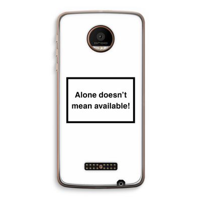 Alone: Motorola Moto Z Force Transparant Hoesje