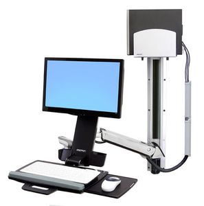 Ergotron StyleView Sit-Stand Combo System Monitor-wandbeugel 1-voudig 25,4 cm (10) - 61,0 cm (24) Aluminium (gepolijst) In hoogte verstelbaar,