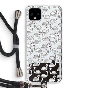 Zwanen: Pixel 4 XL Transparant Hoesje met koord