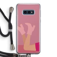 Pink boots: Samsung Galaxy S10e Transparant Hoesje met koord