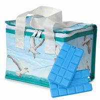 Puckator Kleine lunch koeltas met 2x koelelement - maritiem print - 4,7 liter - thumbnail