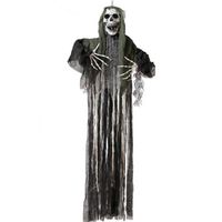Halloween/horror thema hang decoratie Geest/spook Skelet - met LED licht - griezelige pop - 158 cm - thumbnail