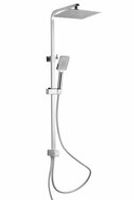 SILVER RAIN hoofddouche set, chroom ultra-dunne, lasergelaste wellness-hoofddouche, 25 x 25 cm volledig verchroomde handdouche met en met Push-Button metalen douchestang in hoogte verstelbaar, c