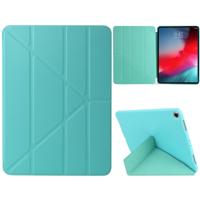 Gierst textuur PU + silica gel volledige dekking lederen draagtas voor iPad Air (2019)/iPad Pro 10 5 inch met multi-vouwen houder (groen)