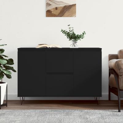 Dressoir 104x35x70 cm bewerkt hout zwart
