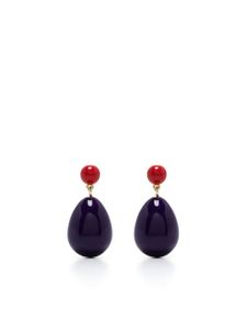 Eshvi boucles d'oreilles pendantes à modèle bicolore - Violet