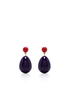 Eshvi boucles d'oreilles pendantes à modèle bicolore - Violet