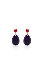 Eshvi boucles d'oreilles pendantes à modèle bicolore - Violet Eshvi boucles d'oreilles pendantes à modèle bicolore - Violet