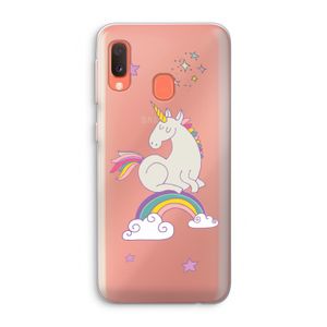 Regenboog eenhoorn: Samsung Galaxy A20e Transparant Hoesje
