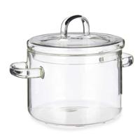 Kookpan met deksel - borosilicaat glas - 1.8 L - D15 x H15 cm - transparant