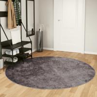 VidaXL Vloerkleed wasbaar anti-slip ø 200 cm grijs