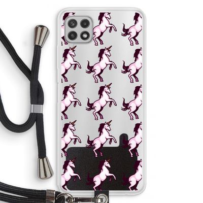 Musketon Unicorn: Samsung Galaxy A22 4G Transparant Hoesje met koord