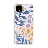 Flowers with blue leaves: Pixel 4 XL Transparant Hoesje