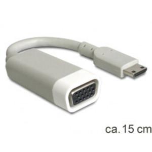 Delock 65471 HDMI / VGA Adapter [1x HDMI-stekker C mini - 1x VGA-bus] Wit 15.00 cm