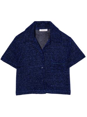 Oseree Kids chemise métallisée à manches courtes - Bleu
