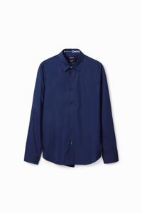 Basic shirt met contrasterende details - BLUE - S