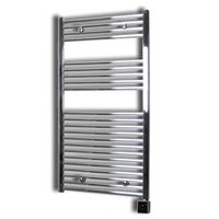 Elektrische Design Radiator Sanicare Plug & Play 111,8x60 cm Chroom 533 Watt Met Chroom Thermostaat En Bluetooth Links