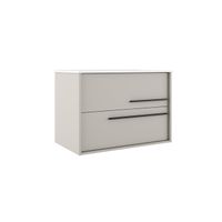 Adema Prime Essential Wastafelonderkast - 99.5x55x45.5cm - 2 lades - Standaard greep - MDF - mat cotton (beige) AQUA_100_Cotton