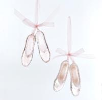 Acrylic Pink Ballet Shoes Ornament 4 inch - Kurt s adler