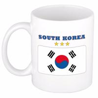Koffie mok - Zuid Korea - vlag print - 300 ml - wit - keramiek - Supporters - Landen - Beker