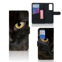 Huawei P40 Pro | Telefoonhoesje | Met pasjeshouder | Zwarte Kat